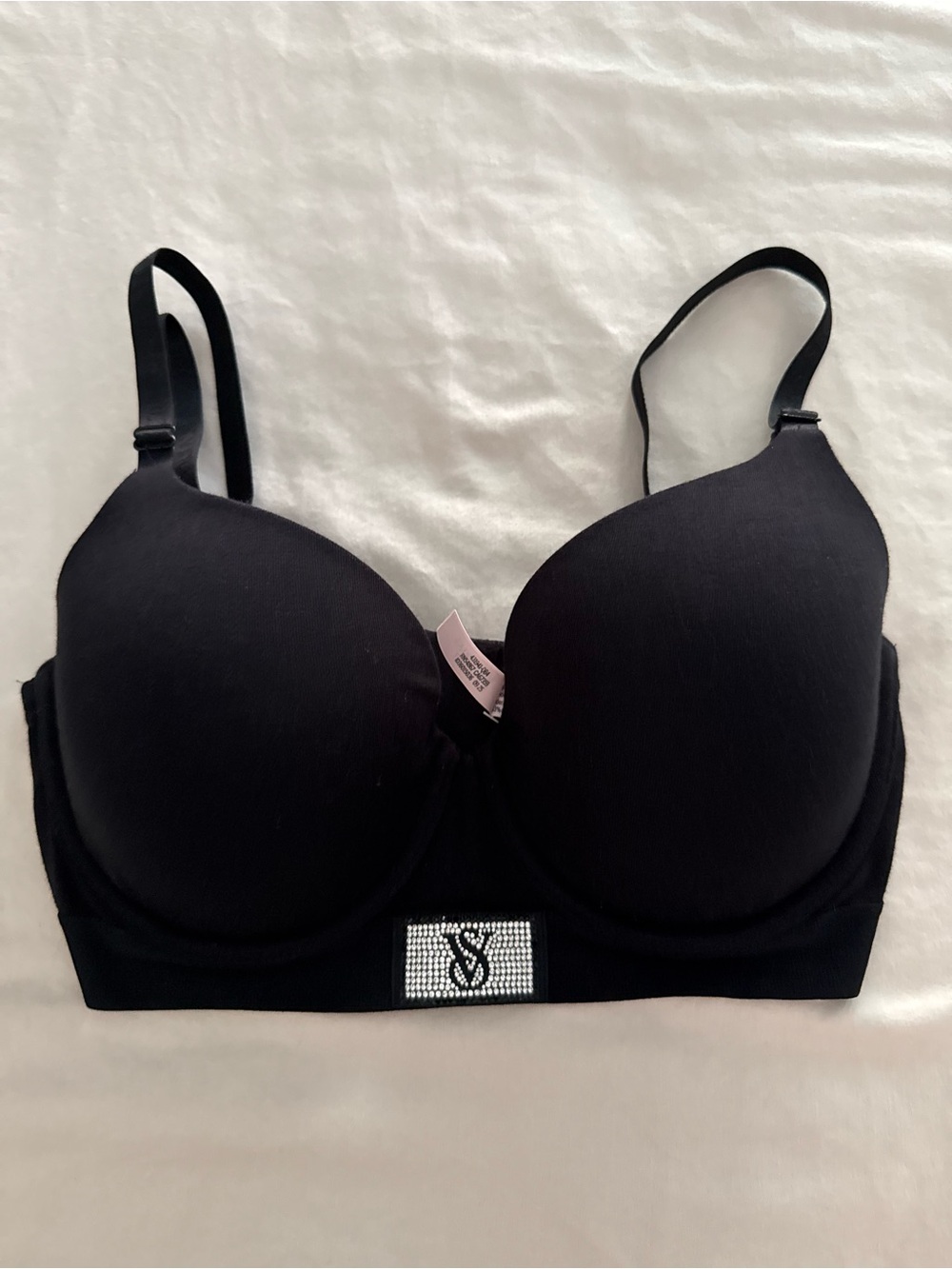 VS Black lightly lined Bra with Rhinestone Logo